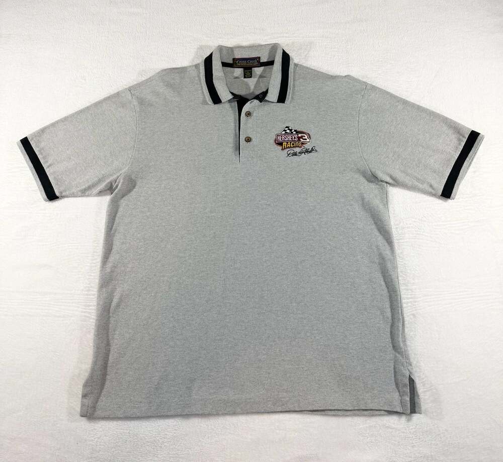 Cross Creek Dale Earnhardt Hershey's Racing Vintage Gray Polo Shirt Men's Large